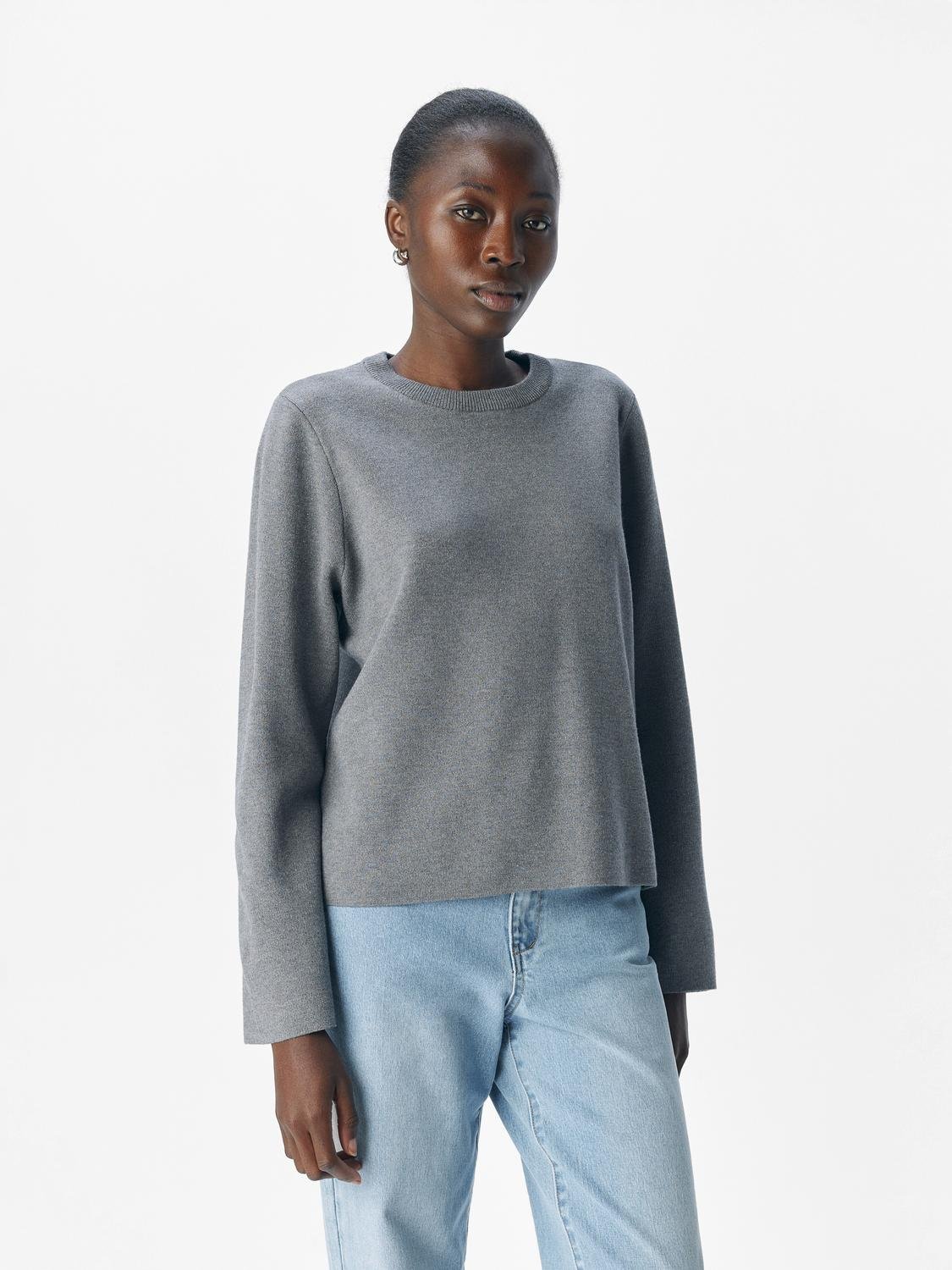 OBJREYNARD Pullover - Medium Grey Melange - VERO MODA & VILA Bergvik